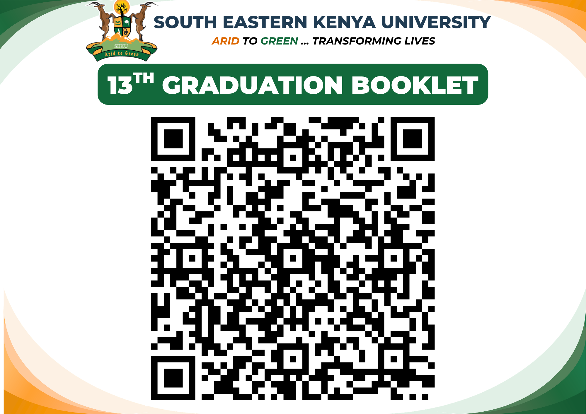 QR code to access the SEKU 13th Graduation Booklet 2026